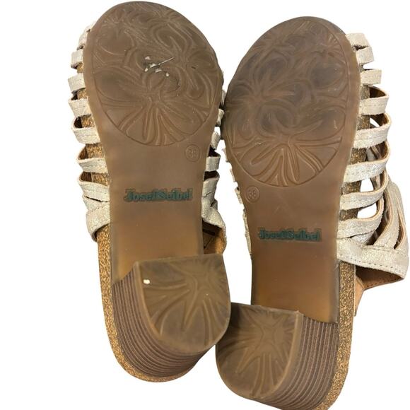 Josef Seibel Sunny Sandals Clogs Shoes Womens Size 7-7.5‎ US 38 EU Silver - Picture 9 of 16